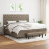zahrada-XL Boxspring posteľ s matracom sivohnedý 200x200 cm látka 3136865