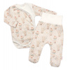 Baby Nellys 2-dielna sada body zap. bokom polodupačky Sweet Candy krémová