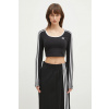 Tričko s dlhým rukávom adidas Originals 3S LS CROP dámske, čierna farba, JD4624