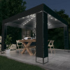 vidaXL Altánok s dvojitou strieškou a LED reťazou 3x3 m, antracitový - Antracitová - 184692-118680