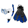 Šnorchlovací set 3 v 1, MODRÝ/TRANSPARENTNÍ, L/XL ploutve 42-47, maska, šnorchl