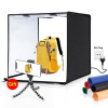 PULUZ Foto Štúdio Svetelná Skrinka Prenosná 60 x 60 x 60 cm Svetelný Stan LED 5500K Biele Svetlo Stlmiteľný Mini 36W Fotografický Štúdiový Stan Set so 6 Vymeniteľnými Pozadiami (Čierna Oranžová Biela