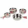 Bo-Camp Set Of Pans Travel 4 Bílá sada nádobí