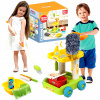 Upratovacia súprava pre deti vozík mop vedierko metla + príslušenstvo 23 ks