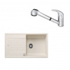 SET442 - Gránitový drez Blanco Zia XL 6 S biela soft + Kuchynská batéria Rosan King J385001 chróm