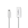 Nedis Nedis CCGB64950WT02 - Kabel Adaptéru USB Typ-C | Typ-C Zástrčka - RJ45 (8P8C) Zásuvka | 0,2 m | Bílá barva