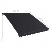 vidaXL Ručne zaťahovacia markíza s LED antracitová 350x250 cm - Antracitová - 1304-143200