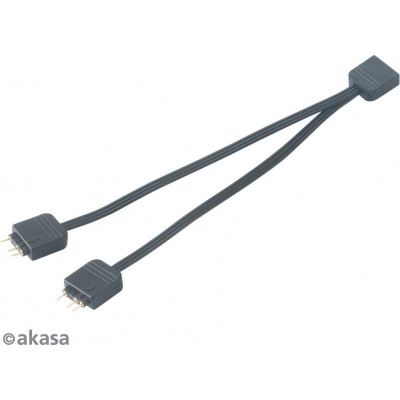 AKASA rozbočovač pro RGB LED pásky / AK-CBLD08-12BK / 1x female / 2x male/ 12cm / černý