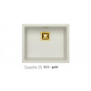 Alveus QUADRIX 50 kuchynský granitový drez so sifónom- spodná montáž White+prepad gold ALV_QUADRIX50_11_SM+gold