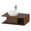 DURAVIT D-Neo závesná skrinka pod umývadlo na dosku, 1 otvorená priehrada vpravo, 800 x 550 x 260 mm, orech tmavý, DE492802121