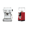Ascaso Dream ONE, Cloud White + Eureka Mignon Perfetto, CR ferrari red