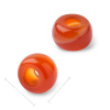 Korálik rondelka z minerálu karneol s veľkým prieťahom na macramé 14x8mm - 1 ks