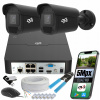 Sada kamier na monitorovanie 2 čierne IP POE kamery 5Mp s DETEKCIOU POHYBU DVS