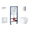 Grohe Solido Set predstenovej inštalácie, klozetu a dosky Euro Ceramic, SoftClose, tlačidlo Even, chróm SANI15BB1104-GR