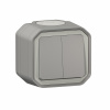 Legrand Slovensko, s.r.o. Dvojitý striedavý prepínač/tlačidlo Legrand Plexo IP55 sivý - komplet - 069715L