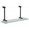 SAPHO Závesná sklenená polička na sprchovú zástenu 400x180x125mm, čierna mat 1301-15B