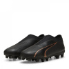 Puma Ultra Match Laceless Junior Firm Ground Football Boots Black/Rose 5.5 (38.5)