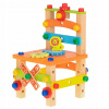 Drevené montážne kreslo Montessori kocky