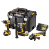 Dewalt DCK355P2T sada nářadí, aku vrtačka DCD800N + vrtací kladivo DCH172 + bruska DCG405 + 2x baterie 5,0 Ah + nabíječka + kufr