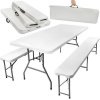 Pivný/cateringový rozkladací set - stôl + lavice 180 cm Gardlov 3257 biely