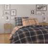 Kvalitex Bavlnená posteľná bielizeň NORDIC COLLECTION KÁRO tmavohnedá 200x200, 2x 70x90 cm