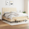 zahrada-XL Posteľný rám boxspring s matracom krémový 160x200 cm látka 3136610