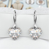 MSPERK Strieborné dámske náušnice srdcia Exclusive Crystal Aurore Boreale Ag 925/1000