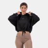NEBBIA Dámska mikina Loose Fit Hoodie Crop Iconic Black M/L