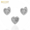 Strieborný set Ag925 Náušnice 1,0cm Prívesok 1,3cm s kameňmi - Rozmer: 1.3
