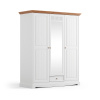 PROXIMA.store - Rustikálna šatníková skriňa 3s.1 - BELLUNO ELEGANTE FARBA: biela - dub