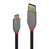 Kábel USB 3.2 Gen 2, AM/CM Typ C 3m, 10Gbps, max. 15w 5V3A, Anthra Line, čierny, pozl. kon.