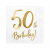 Papierové servítky Party deco 50. narodeniny 33x33 cm bielo-zlaté 20 ks