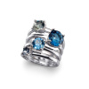 Prsteň s krištáľmi Swarovski Oliver Weber Duo Blue 41122-BLU 58 mm