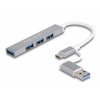 Delock 64214 viacportový USB-C® rozbočovač (USB 3.2 Gen 1) strieborná; 64214