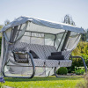 Záhradná hojdačka Venezia Lux s moskytiérou, vankúšmi a bočnými stolíky H030-06PB PATIO
