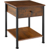 tectake 404698 nočný stolík bradford 40x40x55,5cm - industriálne drevo tmavé, rustikálne