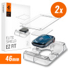 AppleMix SPIGEN EzFit Elite tvrdené sklo pre Apple Watch 10 - 46 mm - hybridné - sada 2 ks