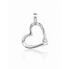 JK Silver Nadčasový strieborný prívesok WHITE STONE srdce so zirkónom - Striebro 925