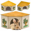 JK ANIMALS Rohový domček pre králiky 27 x 27 x 15 cm