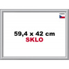 BFHM Plastový rám na puzzle 59,4 x42cm A2 - strieborný