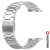 Kovový remienok Swissten pre Apple Watch 42mm/44mm/45mm/46mm/49mm, strieborný
