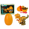 Lean Toys Sada Vajíčka s Dinosaurom na šrobovanie - oranžový