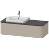 DURAVIT Happy D.2 Plus závesná skrinka pod umývadlo pod dosku (umývadlo vľavo), 1 zásuvka, 1300 x 550 x 354 mm, taupe matná lakovaná, HP4942L6060