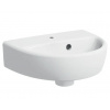 Geberit Selnova malé keramické umývadlo 36x29x15 cm s asymetrickým prepadom Biele GEB 500.320.01.7