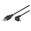 KABEL USB micro 3.0m 2.0, USB A(M) - microUSB B(M) zalomení 90°