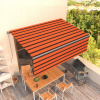 VidaXL Ručne rolovateľná markíza so závesom, 4,5 x 3 m, oranžová-hnedá