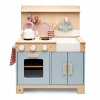 Tender Leaf Toys drevená kuchynka s chlebom Home Kitchen s čajníkom šálkami a riadom 52*24*65 cm TL8205