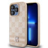DKNY PU Leather Checkered Pattern and Stripe Apple iPhone 14 Pro Max Pink DKHCP14XPCPTSSP