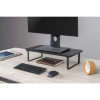 Ergonomický stojan na monitor Powerton – čierny, oceľ a drevotrieska Lama