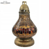 Svietnik, lampáš - Sviečka - vitrážová karafa mini zlatý lampáš (Svietnik, lampáš - Sviečka - vitrážová karafa mini zlatý lampáš)